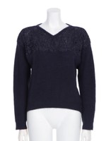 【Rew de Rew】レース付ニット（8R14-10047）/ネイビー