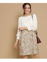 【SS-Lサイズあり】ブラウスドッキングフラワーワンピース/ライトベージュ(151)