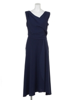 【Sov.】PULUELA double saxony ドレープワンピース/ブルー