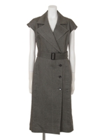 【Sov.】リネンへリンボンワンピース/カーキ