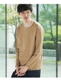 【WEB限定】フェイクレイヤードカットソー[ メンズ ロンT レイヤード 無地 日本製 ]/ベージュ(052)
