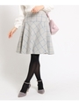 【WEB限定サイズ(S・LL)あり】シャギーチェックフレアスカート/ライトグレー(211)