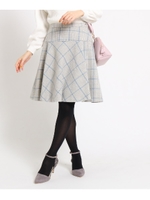 【WEB限定サイズ(S・LL)あり】シャギーチェックフレアスカート/ライトグレー(211)