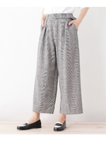 【WEB限定サイズ】ベルト付ストレッチワイドパンツ/ブラック(219)