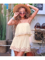 【anap mimpi】刺繍ベアロンパース/アイボリー(003)