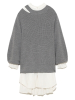 【emmi atelier】ニット＆シャツセットOP/GRY