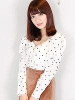 【sw】ドットパワショルトップス/O.WHT