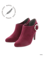 【ストレスフリー】サークルビジューバックルブーティ/WINE