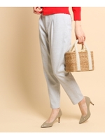 【手洗い可】【S-Lあり】きれいめスリムパンツ/サックス(090)