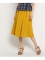 【洗える】アシンメトリータックスカート/マスタード(033)