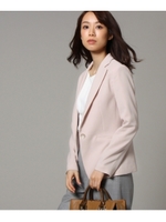 【洗える】トリアセドライクロステーラードジャケット/ベビーピンク(071)