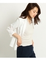 【洗える】ライトテーラードジャケット/ホワイト(001)