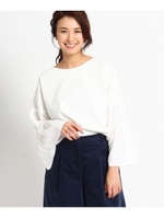 【洗える】異素材袖コンシャスカットソー/アイボリー(004)