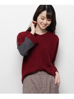 【洗える】起毛テレコプルオーバー/ワインレッド(063)