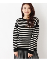 【洗える】毛混バックリボンニット/ブラック(319)