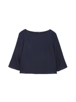 ★セットアップ対応★リネン調リネーラーブラウス/ネイビー(120)