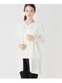 ◆【洗える・接触冷感・UVケア】ミドル丈トッパーカーディガン/ホワイト系(002)