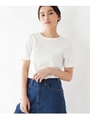 ◆【洗える】半袖ワッフルTシャツ/ホワイト(001)