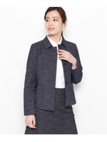 ◆ジャカードステンカラージャケット/ブルー系(494)