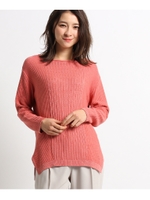 ◆ストライプ編みラメ混ニット/ピンク(872)