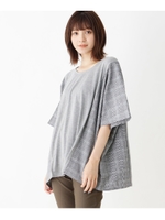 ◆チェック柄 切替プルオーバー/グレー(012)