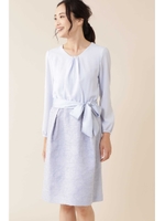 ◆モールフラワードッキングワンピース/ブルー(110)