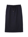 ◆大きいサイズ・洗える◆ストライプドロストスカート[Weekend Line]/ネイビーストライプ1(121)