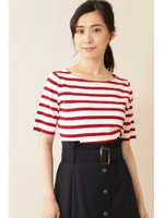 ◆半袖ボーダーニット/レッドボーダー1(101)