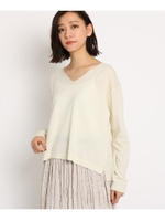 ウールVネックニット/ホワイト(002)