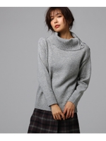 ウールナイロン　オフタートルニット/グレー(012)