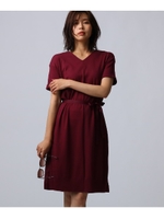 ウエストマークミディワンピース/ボルドー(064)
