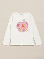 ウォームテックフライスアップルフラワープリント長袖Ｔシャツ/生成