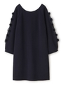 ウラキモウファーリボンワンピ/ネイビー