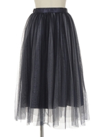 オータムプリーツチュールスカート/紺