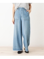 カットオフデニムワイドパンツ/ライトブルー(091)