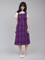 カラーチェックワンピース/ブルー