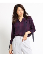 キャンディー袖ストライプブラウス/ペルシアンレッド(374)