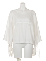 ギャザーストリングTEE/WHITE