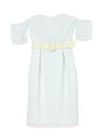 ギンガムチェックワンピース/サックス