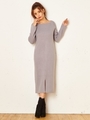 クロス2WAYリブワンピース/ライトグレー