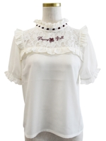 グレープ刺繍トップス/ボルドー