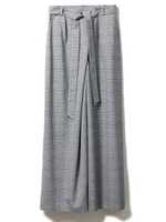 グレンチェックワイドパンツ/ブラウン