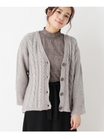 ケーブルニットカーディガン/グレー(012)