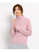ケーブルバルキーニットプルオーバー/ベビーピンク(071)