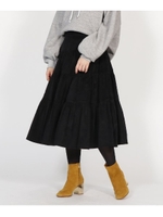 コーデュロイティアードスカート/ブラック(019)