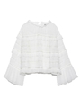 コットンフリルブラウス/WHT