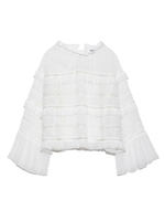 コットンフリルブラウス/WHT