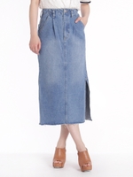 サイドスリットペンシルスカ−ト/ブルー