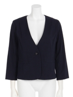 シアーサッカーカラーレスジャッケット/ネイビー