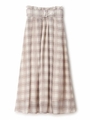 シアーチェックロングスカート/ベージュ